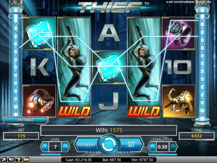 Thief NetEnt slot Wilds win