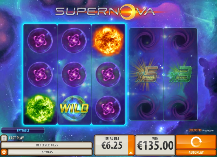 Supernova Quickspin slot big win