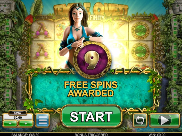 Temple Quest Spinfinity Free Spins Bonus