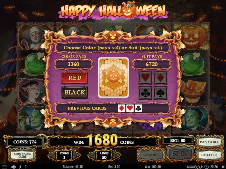 Happy Halloween Play'n GO gamble feature