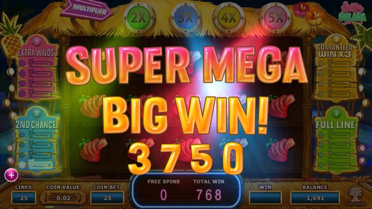 Spina Colada slot Super Mega Big Win