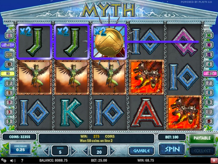 Myth slot Multiplier bonus