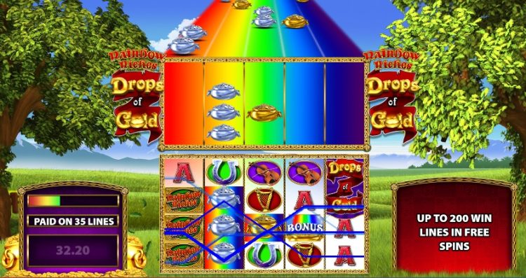 Rainbow Riches Drops of Gold gokkast Barcrest Scientific Games