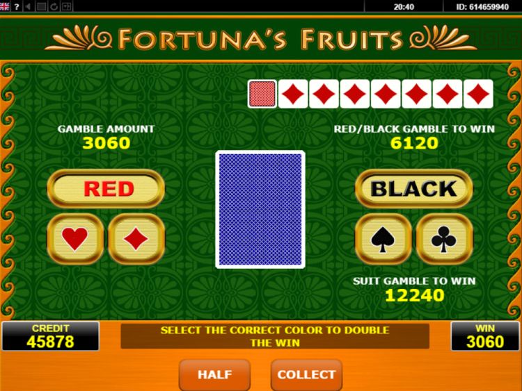 Fortuna's Fruits slot gamble feature