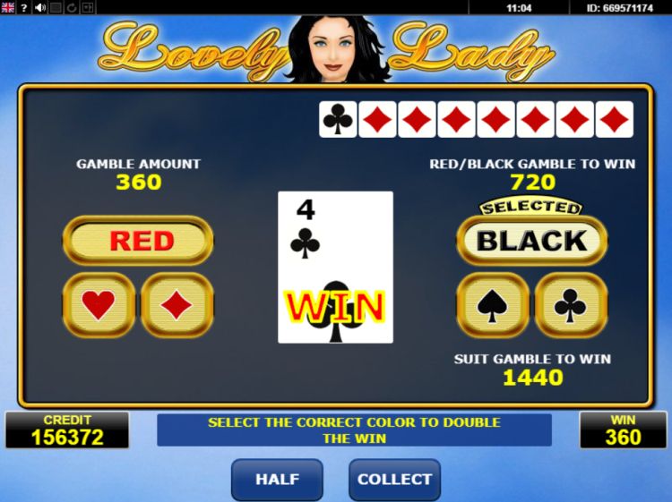 Lovely Lady slot gamble feature