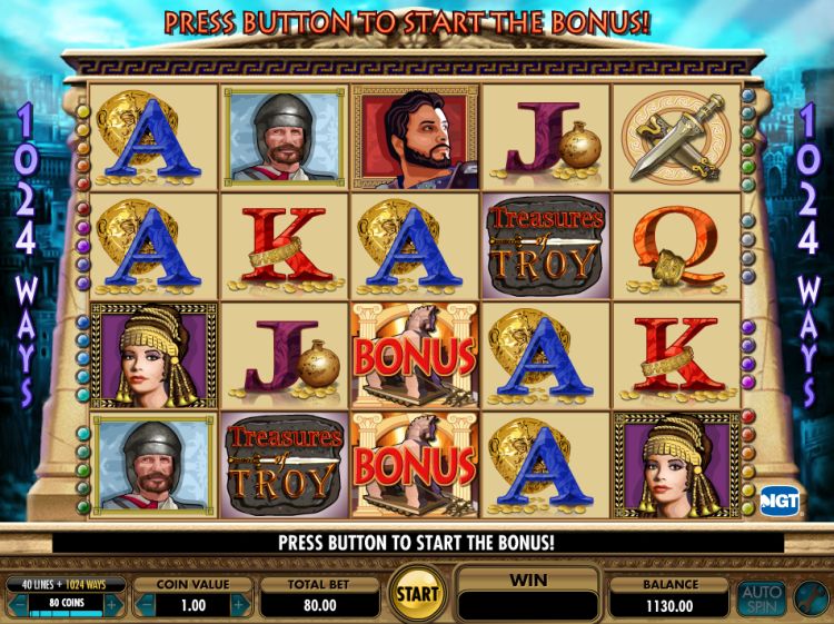 Treasures of Troy online slot bonus