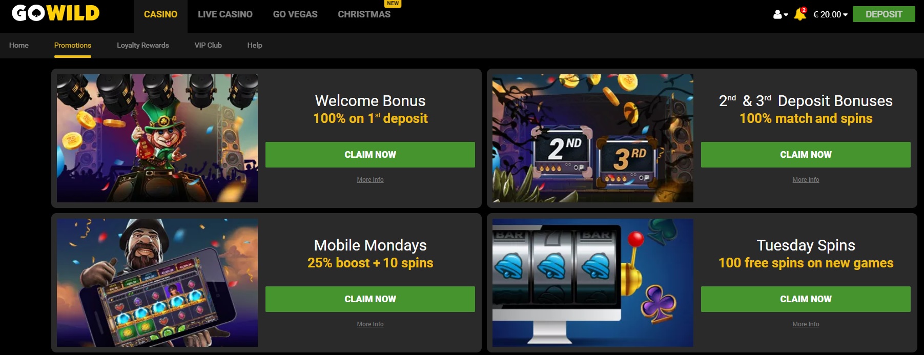 GoWild Casino bonus
