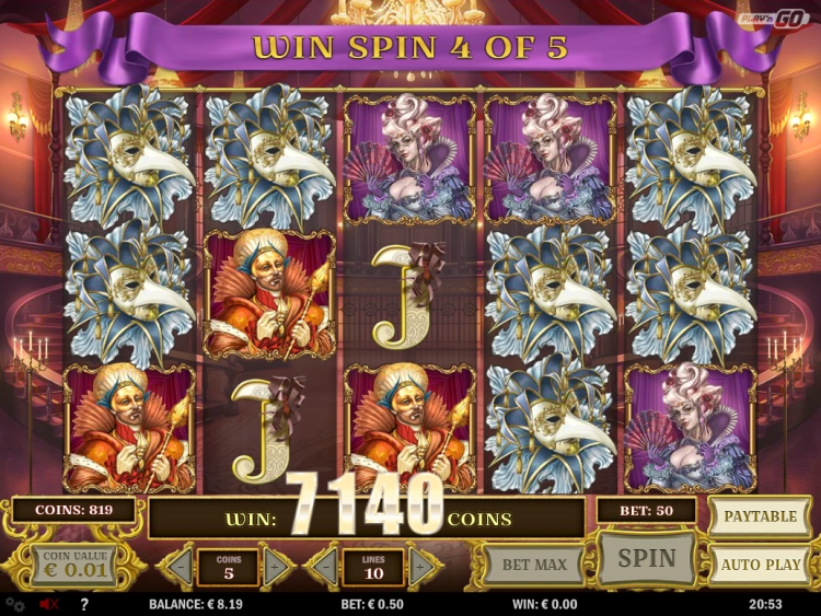 Royal Masquerade slot Free Win Spin bonus