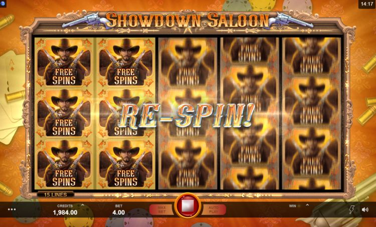 Showdown Saloon slot Respin bonus