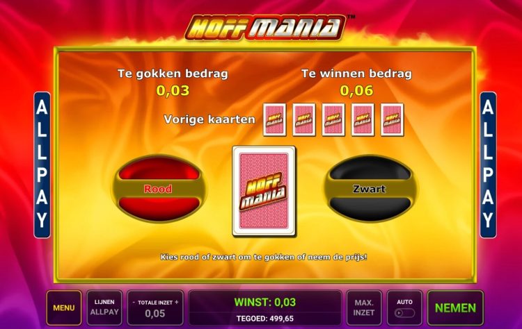 Hoffmania gokkast gamble feature