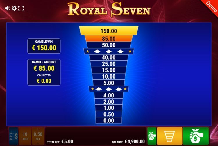Royal Seven slot gamble feature