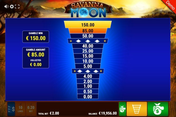 Savanna Moon slot gamble feature