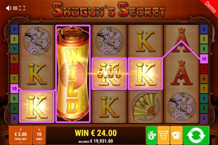 Shogun's Secret slot win