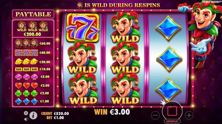 Triple Jokers slot win