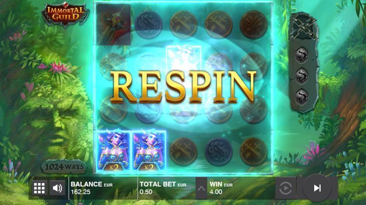 Immortal Guild slot Respin feature