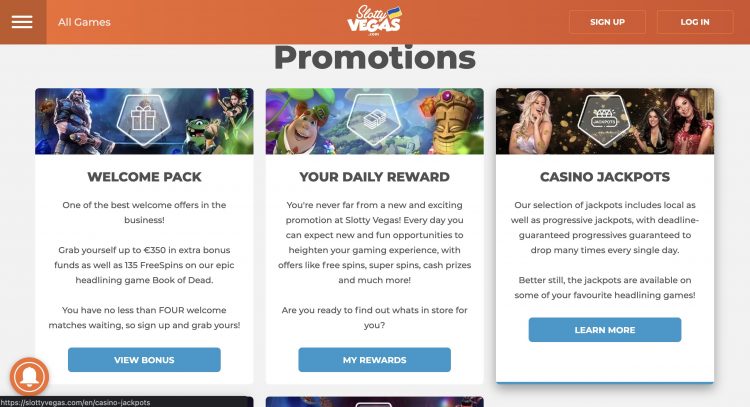 Slotty Vegas - Online Casino - Promoties en Bonussen