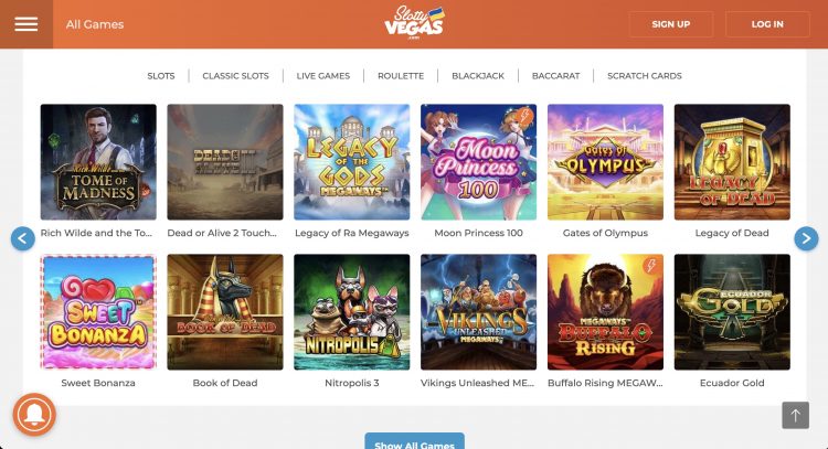 Slotty Vegas - Online Casino Recensie - Spelaanbod Gokkast