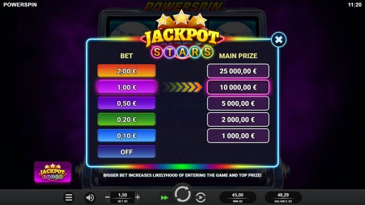 Power Spin slot side bet