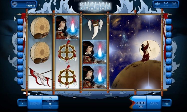 Shaman online slot gameplay