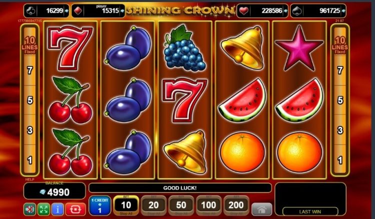 Shining Crown online slot gameplay
