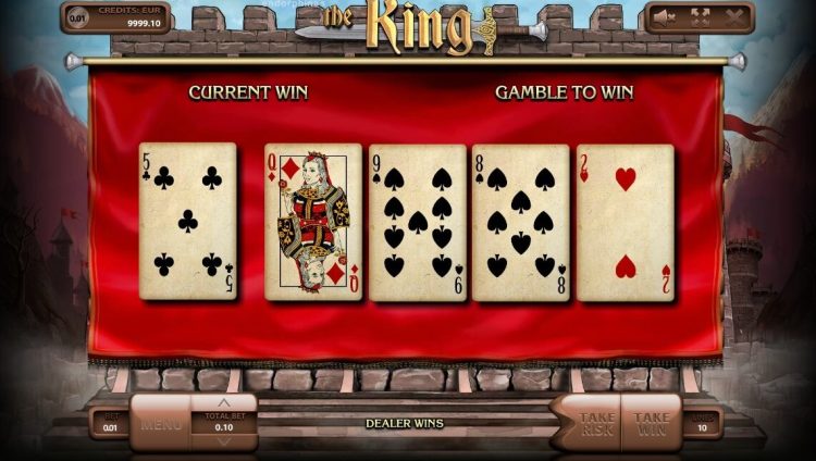The King slot gamble feature