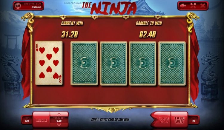 The Ninja Endorphina slot gamble feature