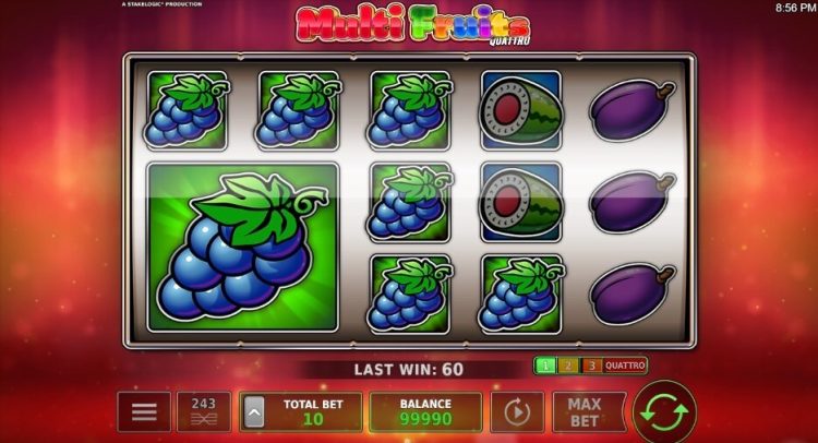 Multi Fruits Quattro online slot gameplay
