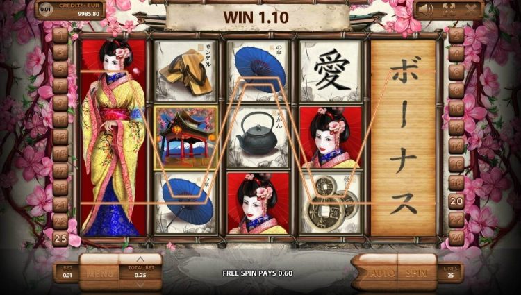 Geisha online slot gameplay