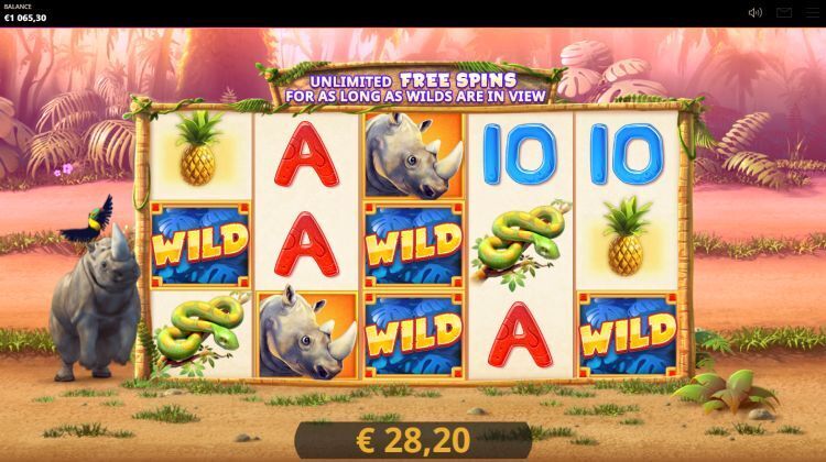 Rhino Rumble Cayetano slot Free Spins