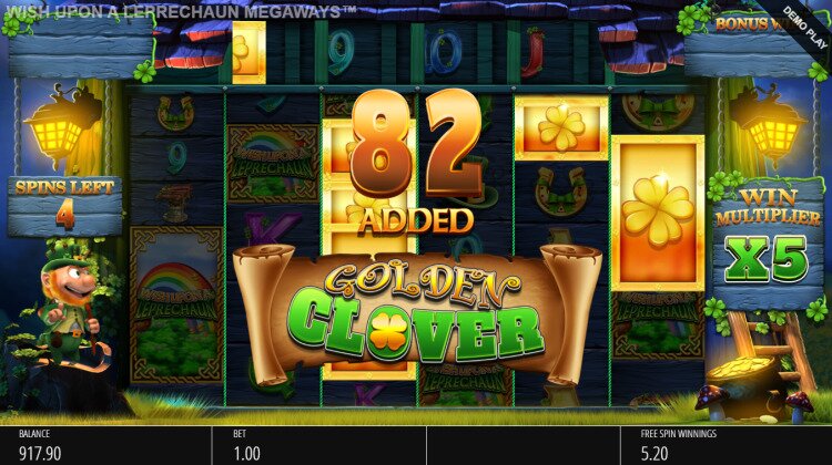 Wish Upon A Leprechaun Megaways slot bonus win