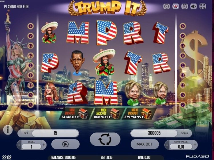 Trump It online slot gameplay