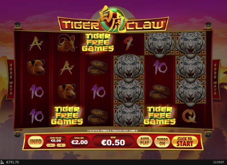 Tiger Claw slot bonus win