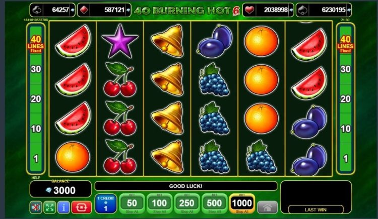 40 Burning Hot 6 Reels online slot EGT