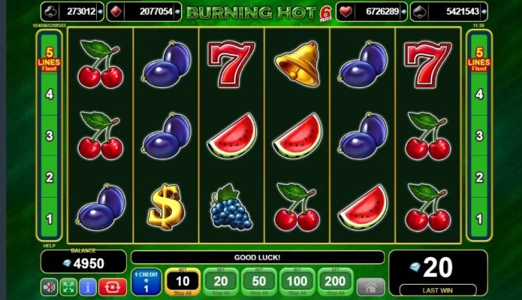 5 Burning Hot 6 Reels online slot gameplay