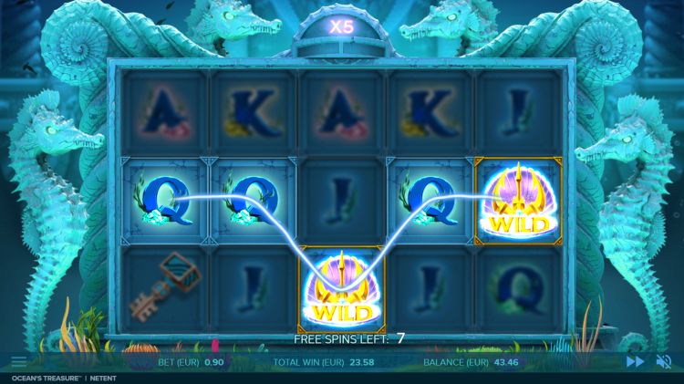 Ocean's Treasure NetEnt slot bonus win