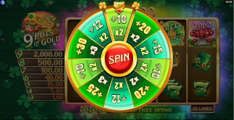 9 Pots of Gold slot bonus