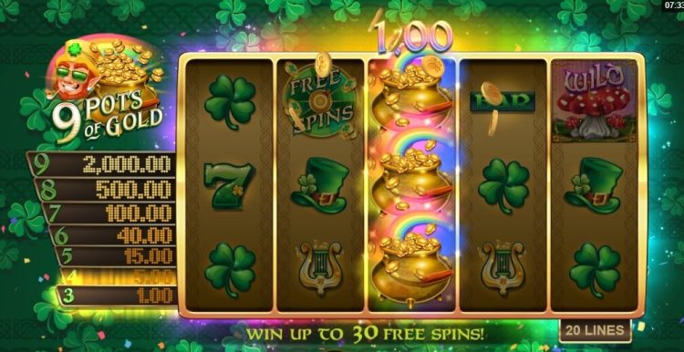 9 Pots of Gold online slot gameplay