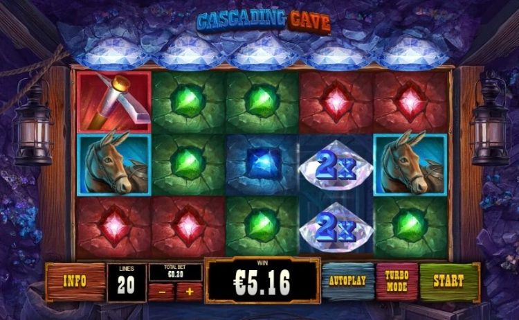 Cascading Cave online slot gameplay