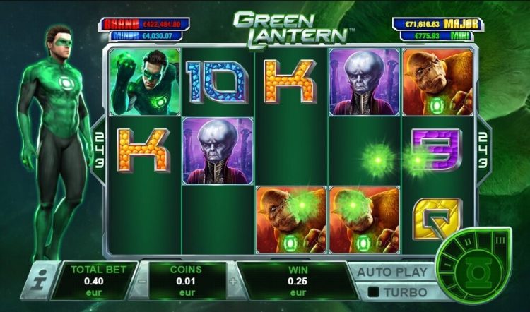 Green Lantern online slot gameplay