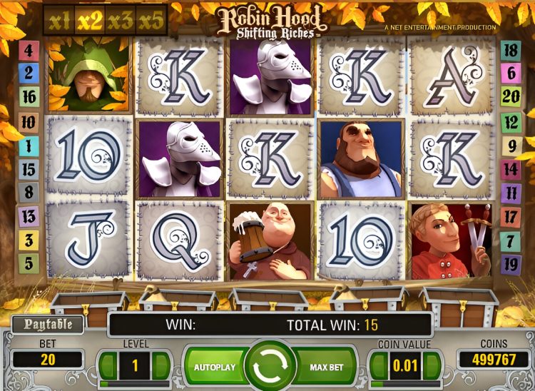 Robin Hood: Shifting Riches online slot gameplay