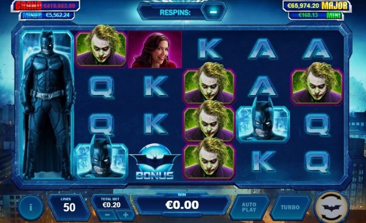 The Dark Knight online slot gameplay