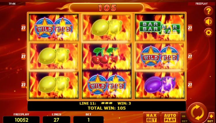 Hot Fruits 27 online slot gameplay