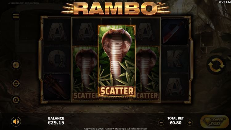 Rambo online gokkast Stakelogic bonus trigger