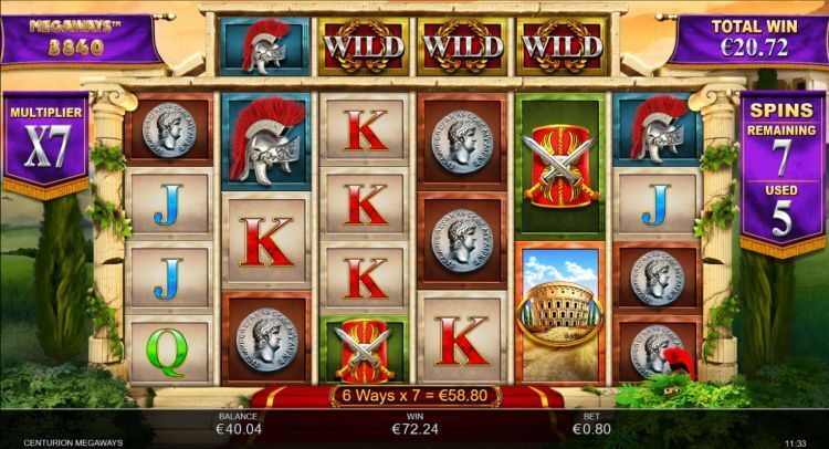 Centurion Megaways free spins win