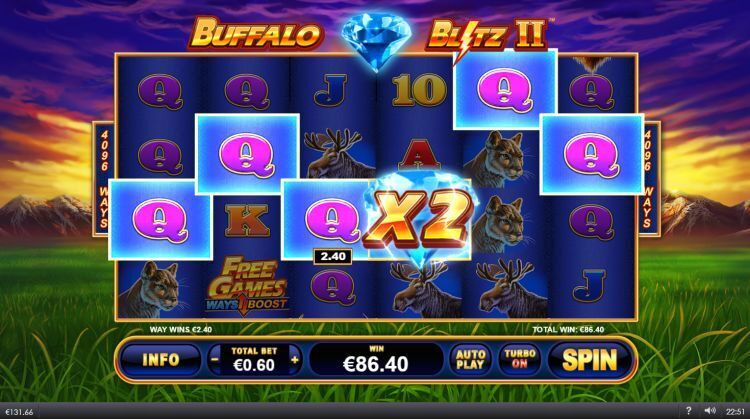 Buffalo Blitz II Playtech slot big win