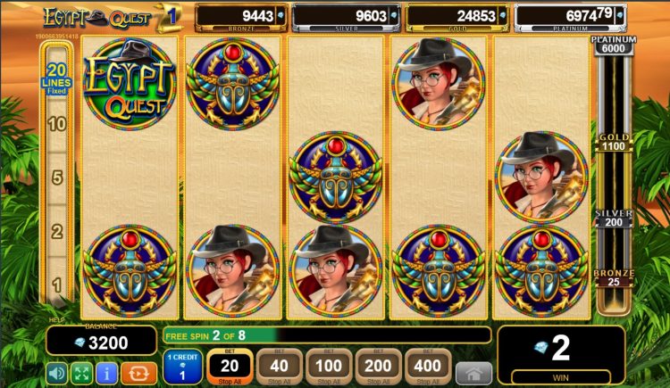 20 Super Hot Egypt Quest slot jackpot win