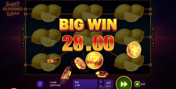 Super Burning Wins online slot big win