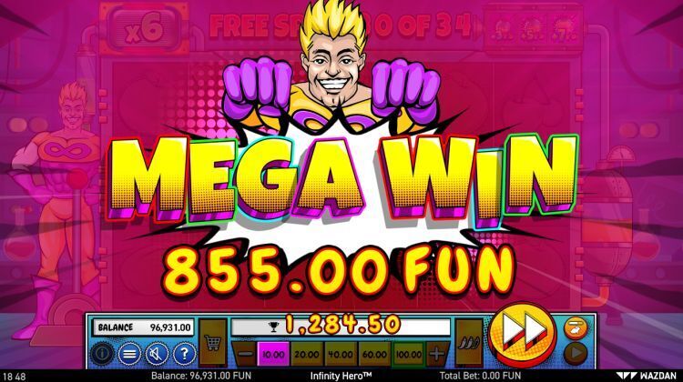 Infinity Hero slot review mega big win