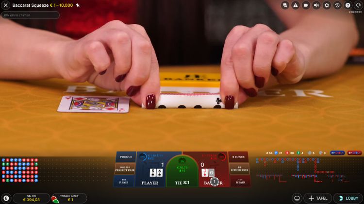 Evolution Baccarat Squeeze Gameplay