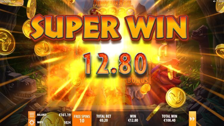 Dinosaur Rage slot big win